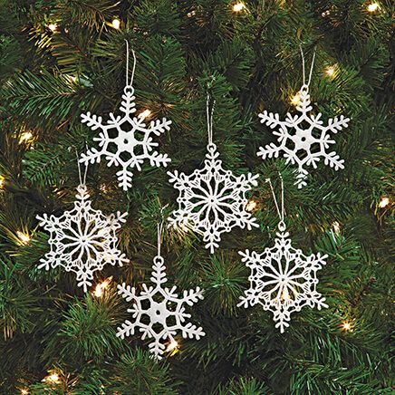 Crochet-Style Snowflake Ornaments, Set of 6 by Holiday Peak™-377732