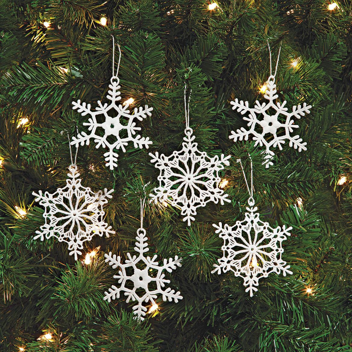Crochet-Style Snowflake Ornaments, Set of 6 by Holiday Peak™ + '-' + 377732
