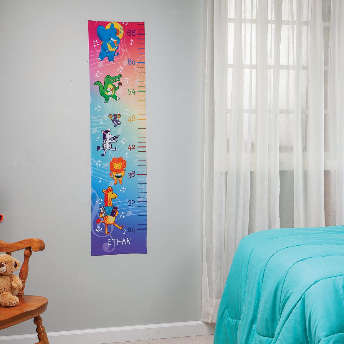 Personalized Musical Animals Growth Chart + '-' + 377982