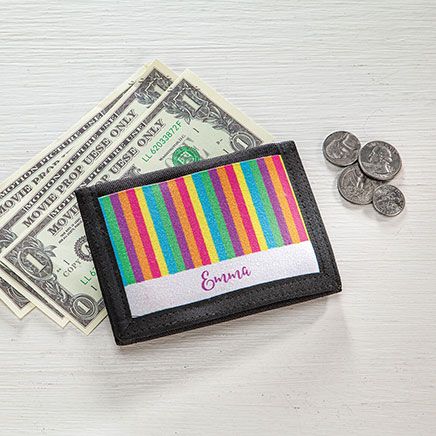 Personalized Colorful Stripes Kid's Wallet-378004