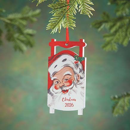 View product details for Personalized Vintage Santa Sled Ornament