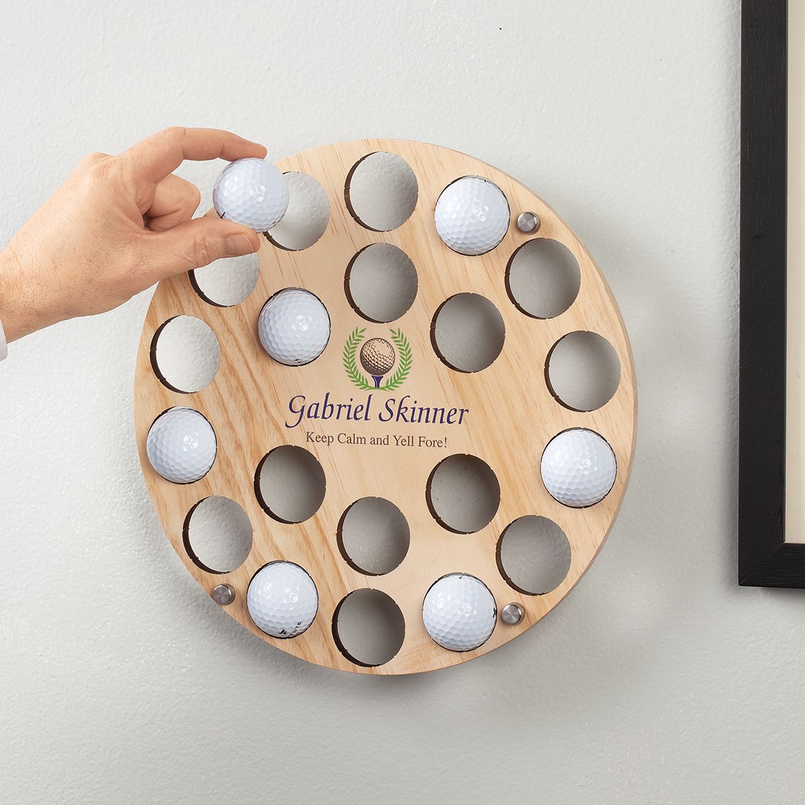 Personalized Printed Golf Ball and Wreath Ball Holder + '-' + 378043
