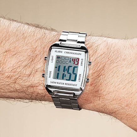 EZ Read Stainless Steel Digital Watch-378145