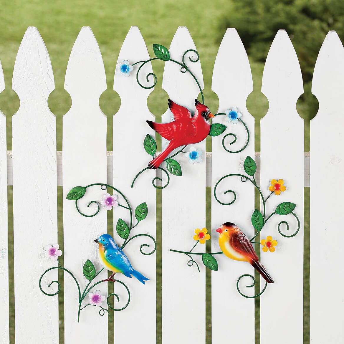 Metal Birds and Flowers Hangings by Fox River™ Creations, Set of 3
