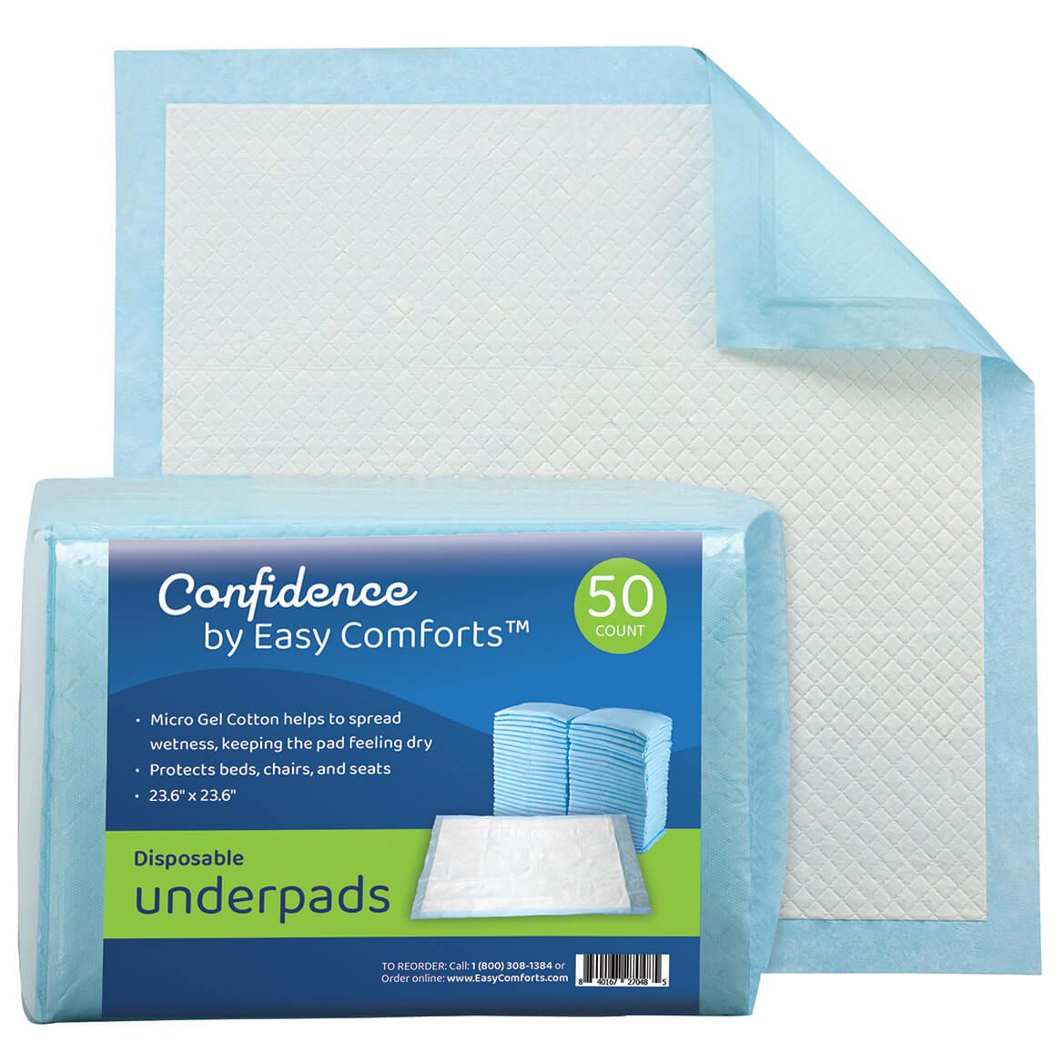 Confidence by Easy Comforts™ Disposable Underpads, Pack of 50 + '-' + 378488