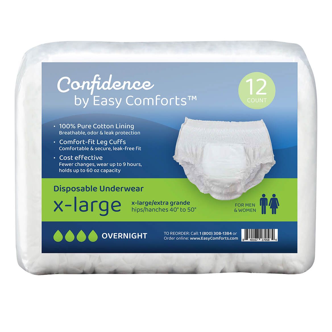 Confidence by Easy Comforts™ Absorbent Underwear, Package + '-' + 378500