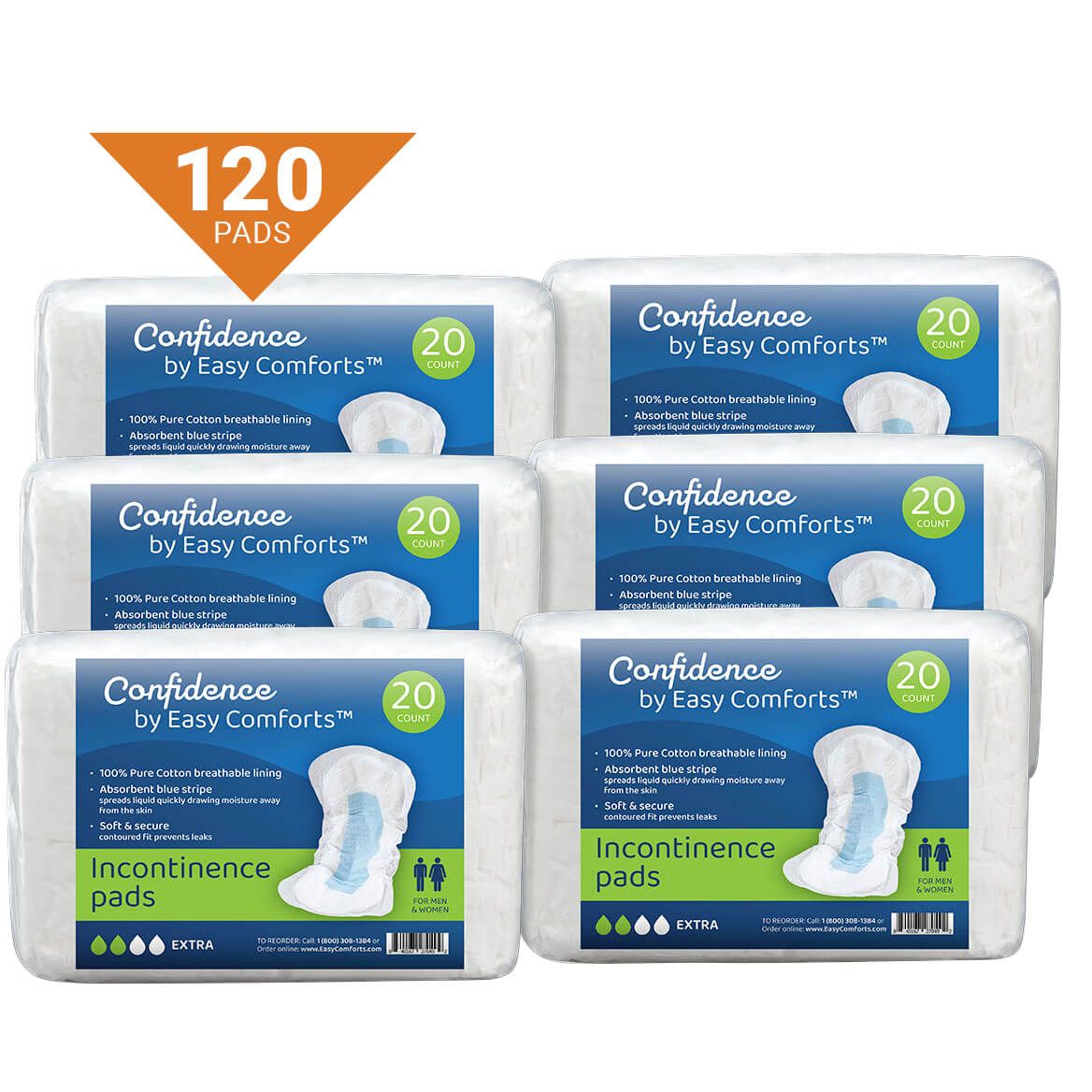 Confidence by Easy Comforts™ Incontinence Pads, Case + '-' + 378514