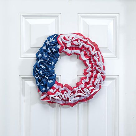 Patriotic Burlap Wreath by OakRidge™-378591