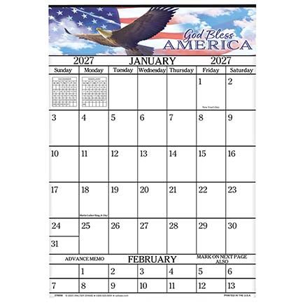 View product details for Designer Giant Calendar - God Bless America