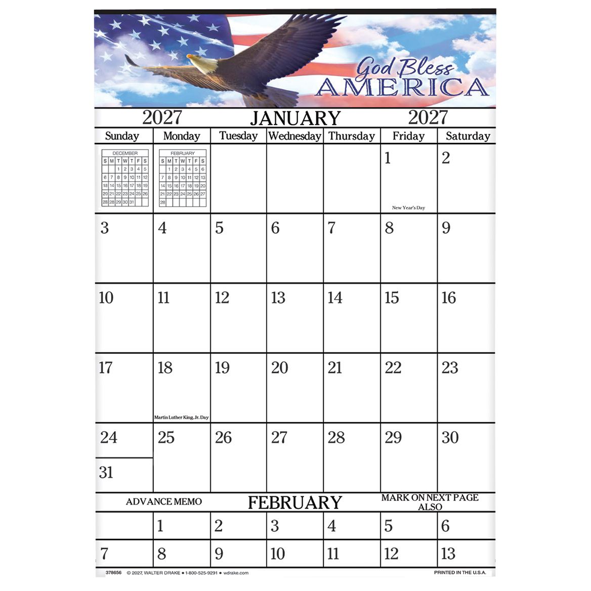 Designer Giant Calendar - God Bless America