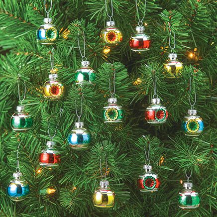 View product details for Mini Glass Nostalgic Ornaments by Holiday Peak™, Set of 16