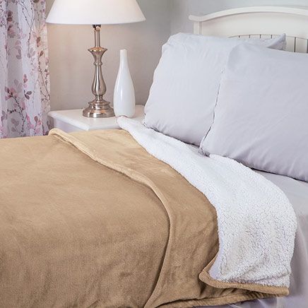 Sherpa Plush Reversible Blanket by OakRidge™-378925