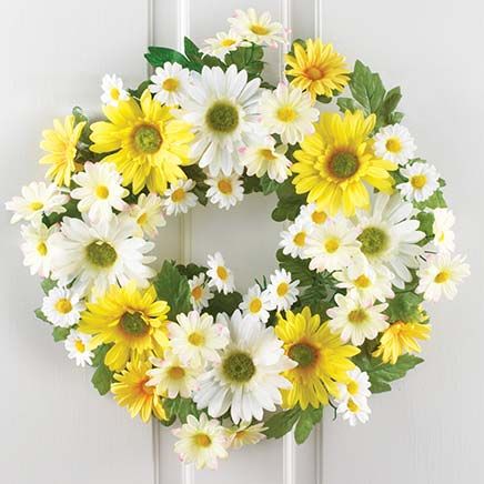 Mixed Daisy Wreath-379540
