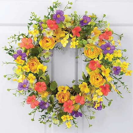 Colorful Yellow Rose Wreath-379553
