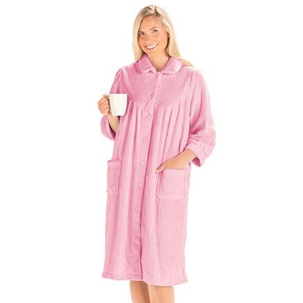 Plush Button-Front Robe-379561