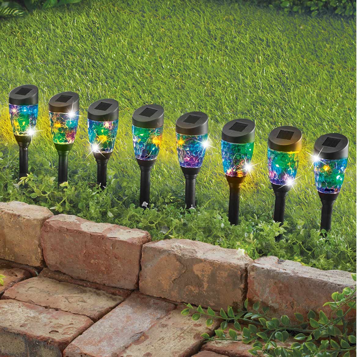 8 Solar Multicolor Light Stakes + '-' + 379565