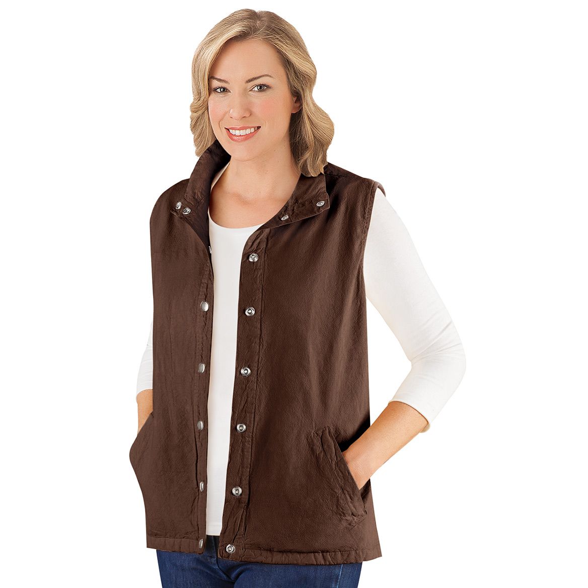Snap Front & Cinch Back Vest + '-' + 379569