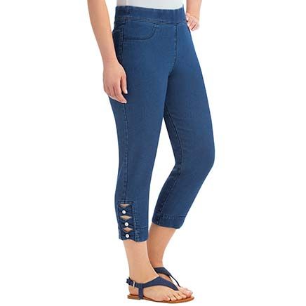 Decorative Denim Capris-379588
