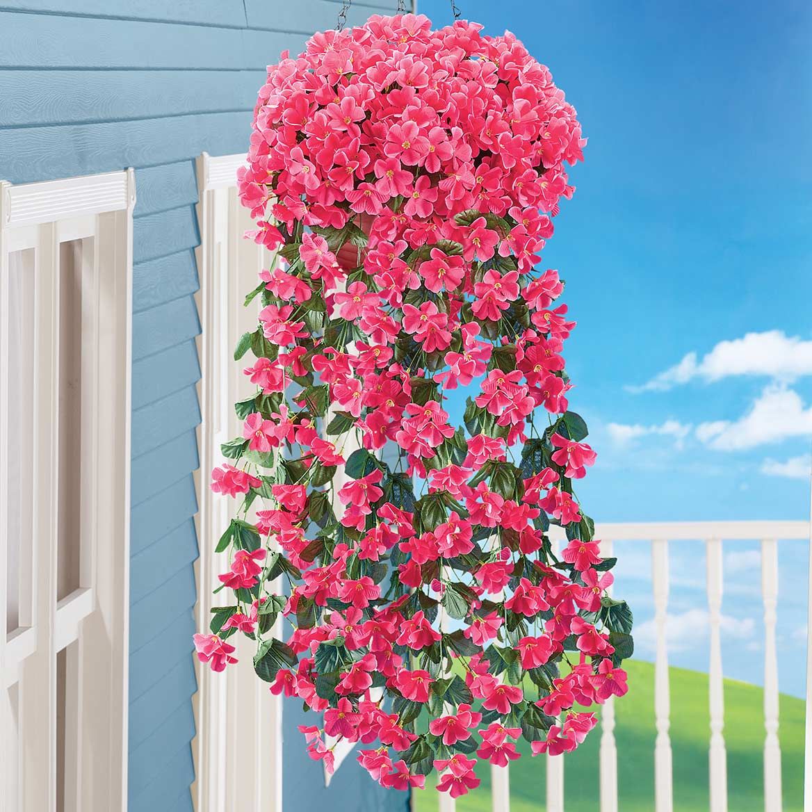 Set of 2 Floral Hanging Bushes + '-' + 379593