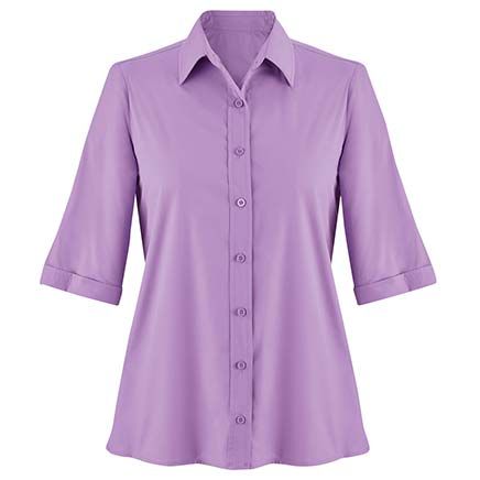 Poplin 3/4 Sleeve Shirt-379632