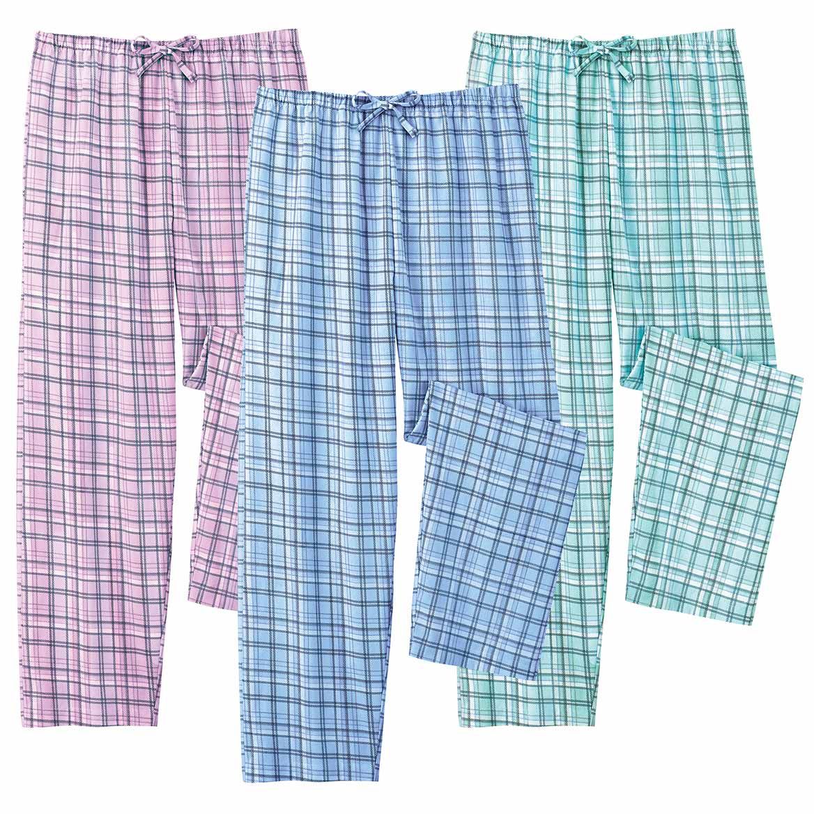 Pastel Plaid Women's Pajama Pants, Set of 3 + '-' + 379645