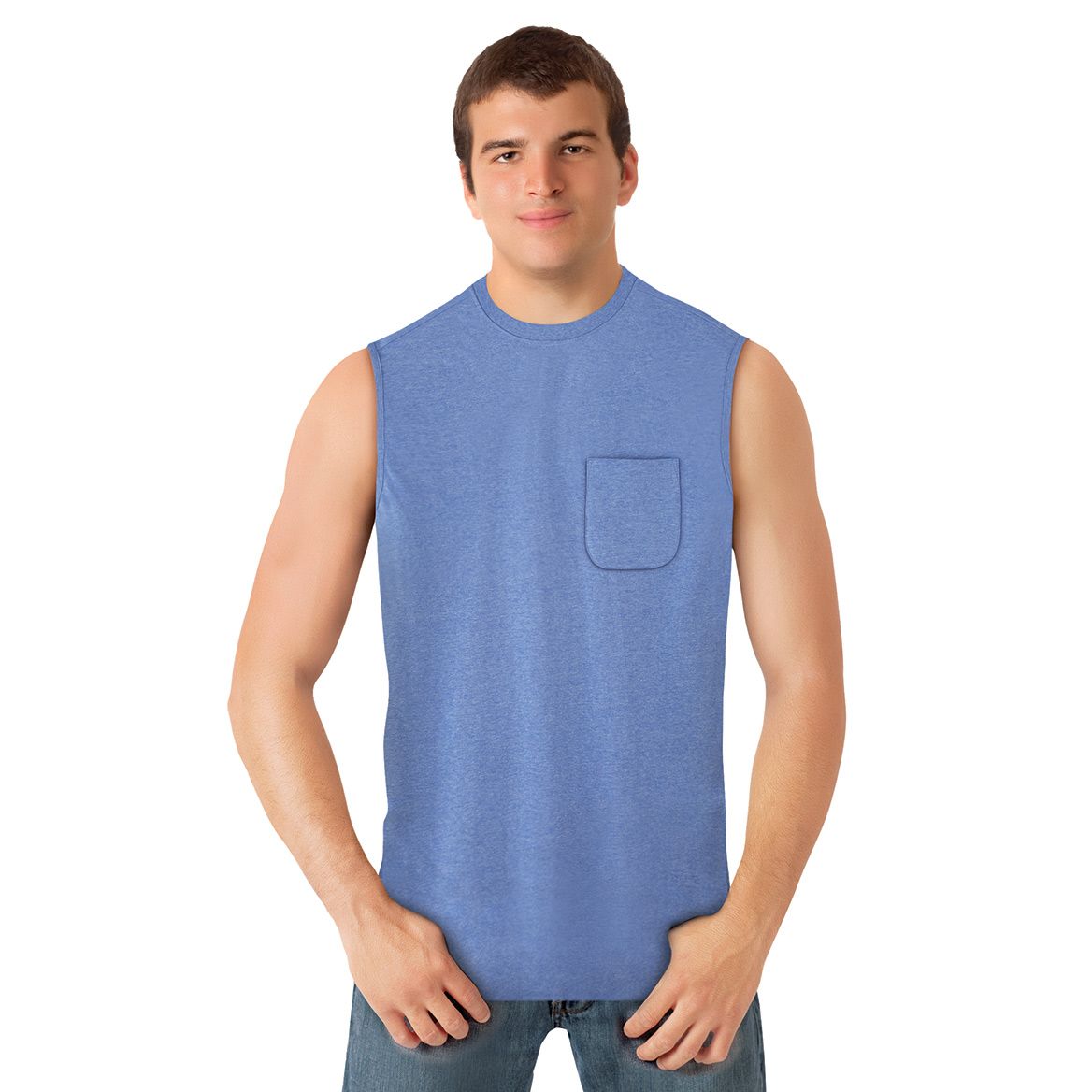 Men's Sleeveless Pocket Crew Neck Tee + '-' + 379650