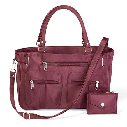 6-Pocket Microfiber Handbag-379671