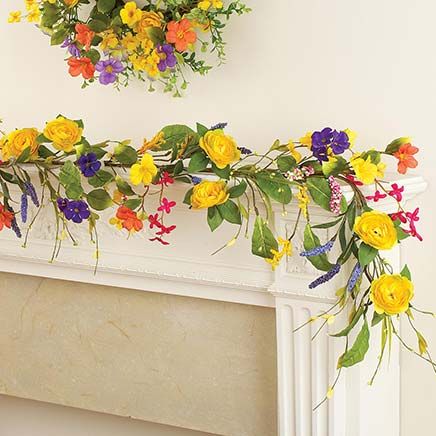 Colorful Yellow Rose Garland-379688