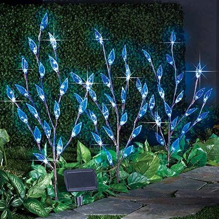 Solar Leaf Stakes, Set of 3-379771