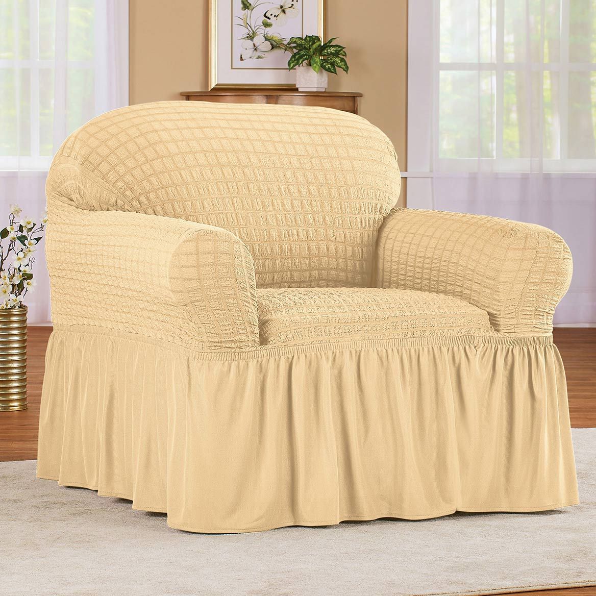 Textured Ruffled Slipcover + '-' + 379773