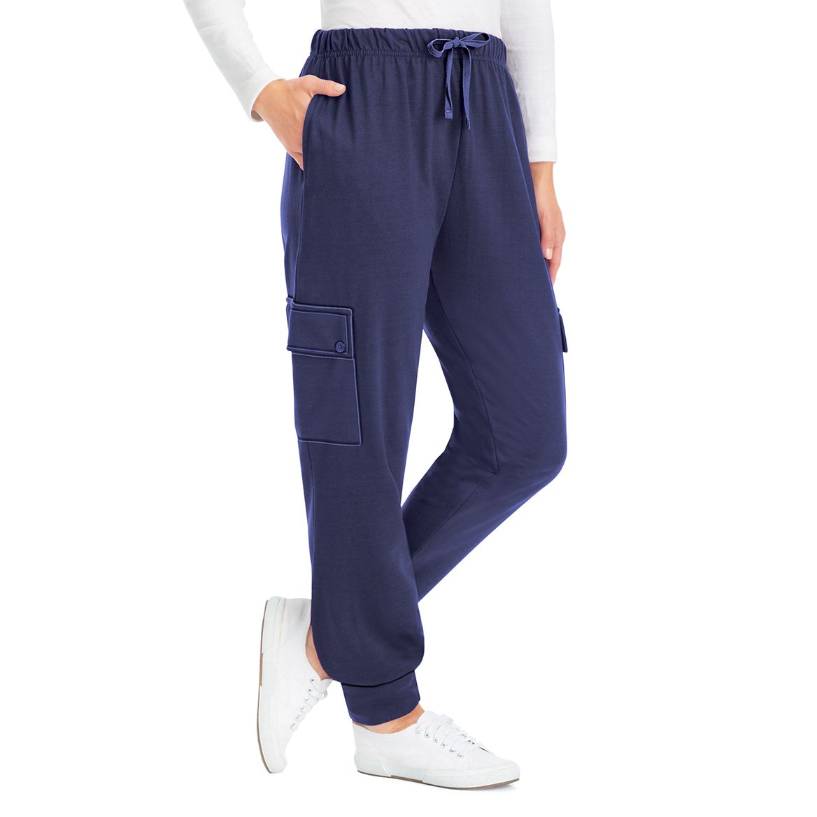 Double Cargo-Pocket Knit Pants + '-' + 379777