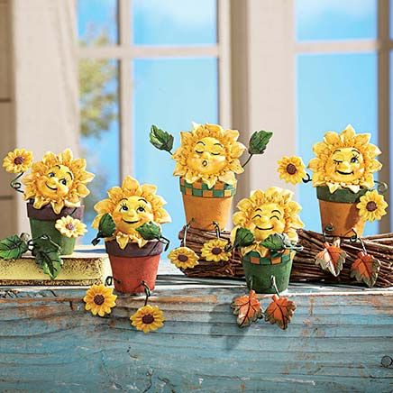 View product details for Sunflower Sitters, Set of 5