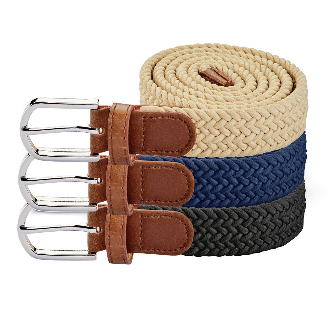 Women's Braided Stretch Belts + '-' + 379852