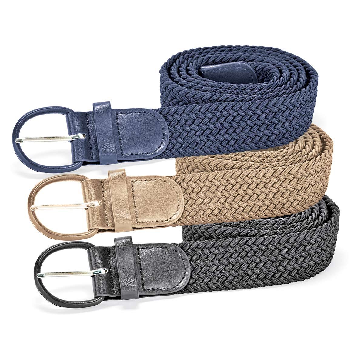 Stretch Belts 3-Pack of Tan, Dark Gray and Navy + '-' + 379854
