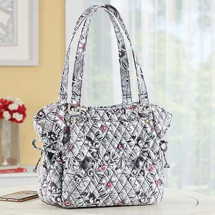 Quilted Floral Print Handbag-379870