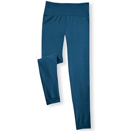 Fleece-Lined Solid Leggings-380012