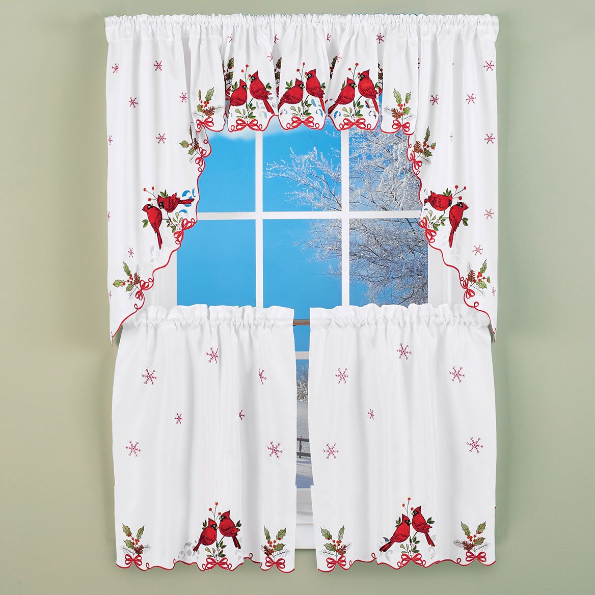 Holiday Cardinal Curtains + '-' + 380035