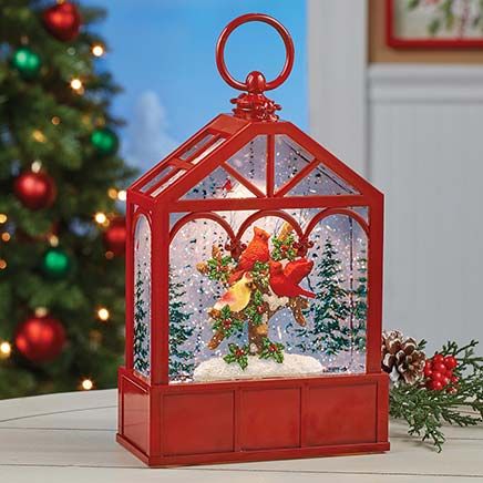 Lighted Cardinal Snow Lantern-380048