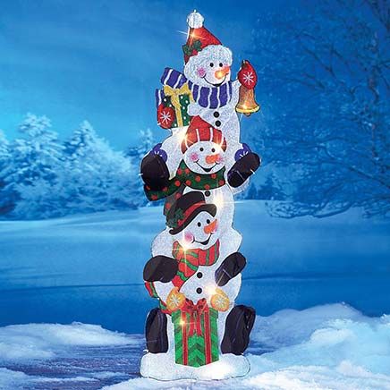 Lighted Stack of Snowmen-380054