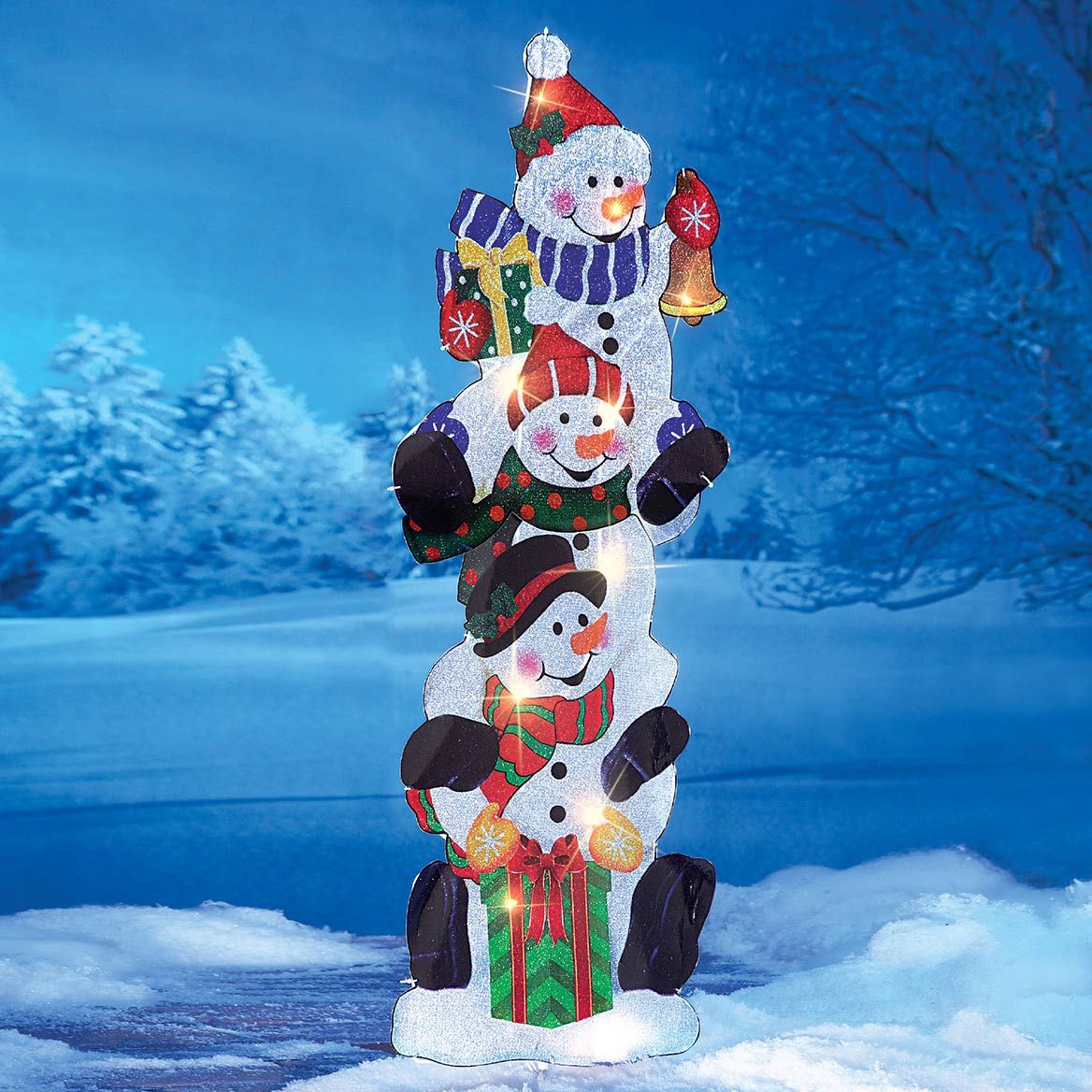 Lighted Stack of Snowmen + '-' + 380054