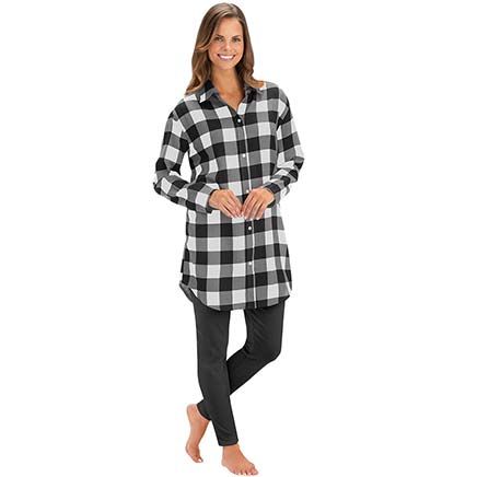 Plaid Flannel Tunic & Leggings-380074