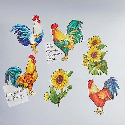 Rooster Magnets, Set of 6-380086