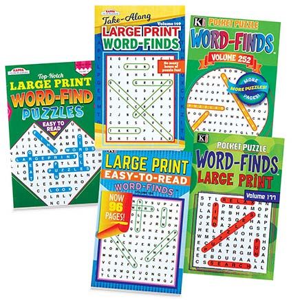 Large Print Word Search Books, Set of 5-380092