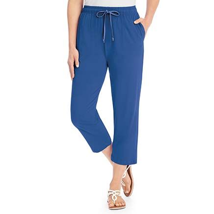 Side Pocket Knit Capris-380102