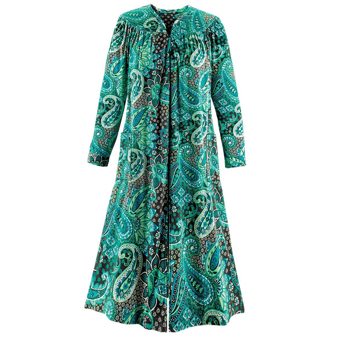 Paisley Zip-Front Fleece Robe + '-' + 380158