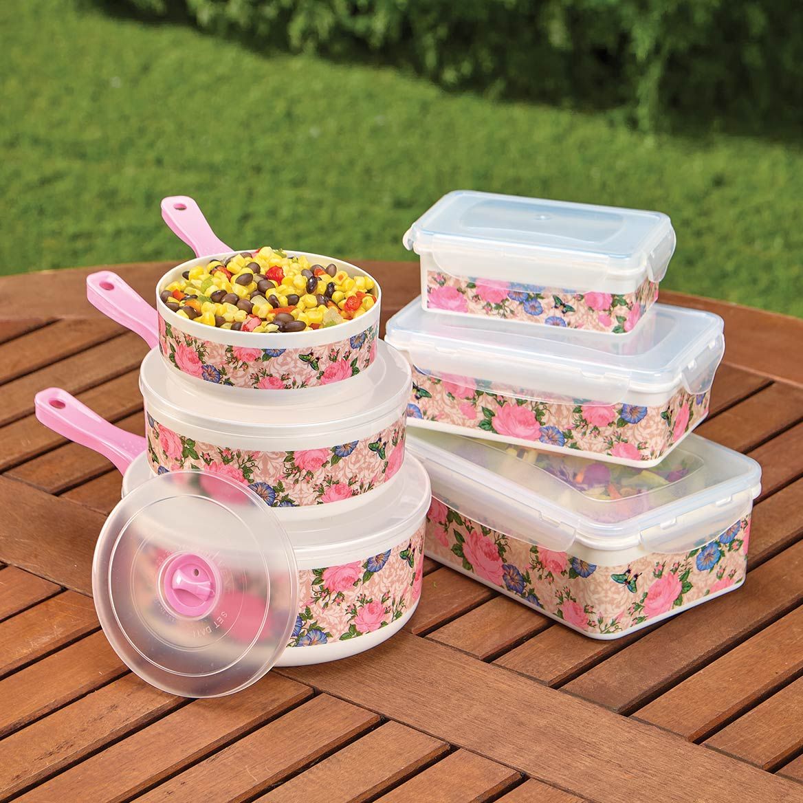 12-Piece Floral Microwave/Storage Set by Chef's Pride™ + '-' + 380167