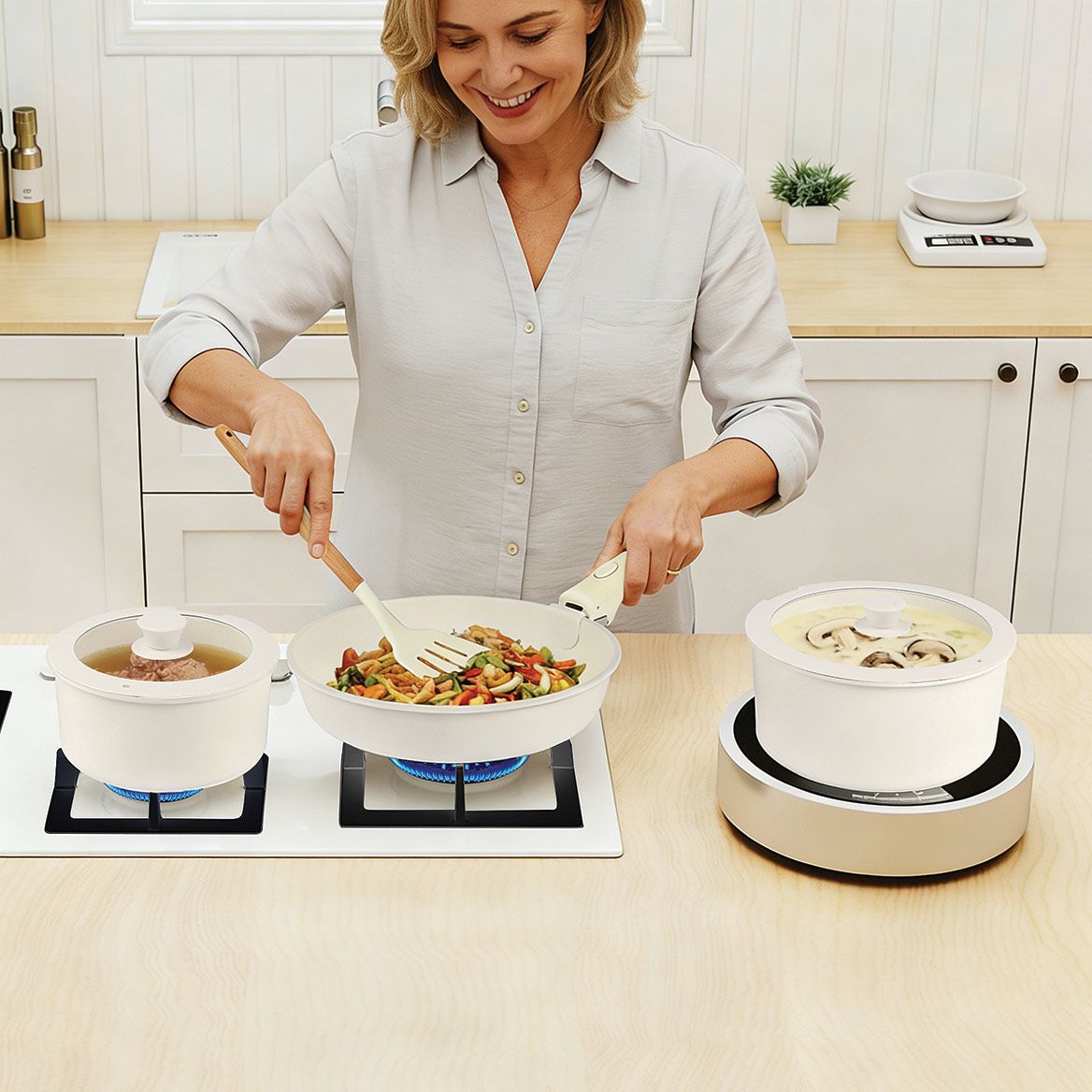 18-Piece Ceramic Cookware Set by Home Marketplace™ + '-' + 380183