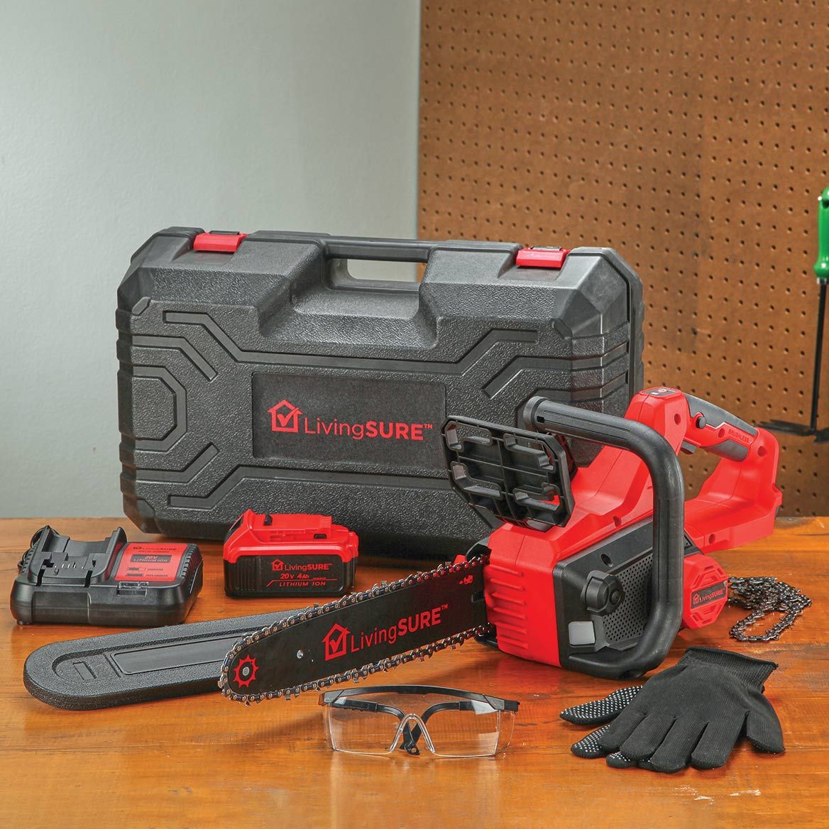 12" Cordless Chainsaw, Battery and Charger Set By LivingSURE™ + '-' + 380214