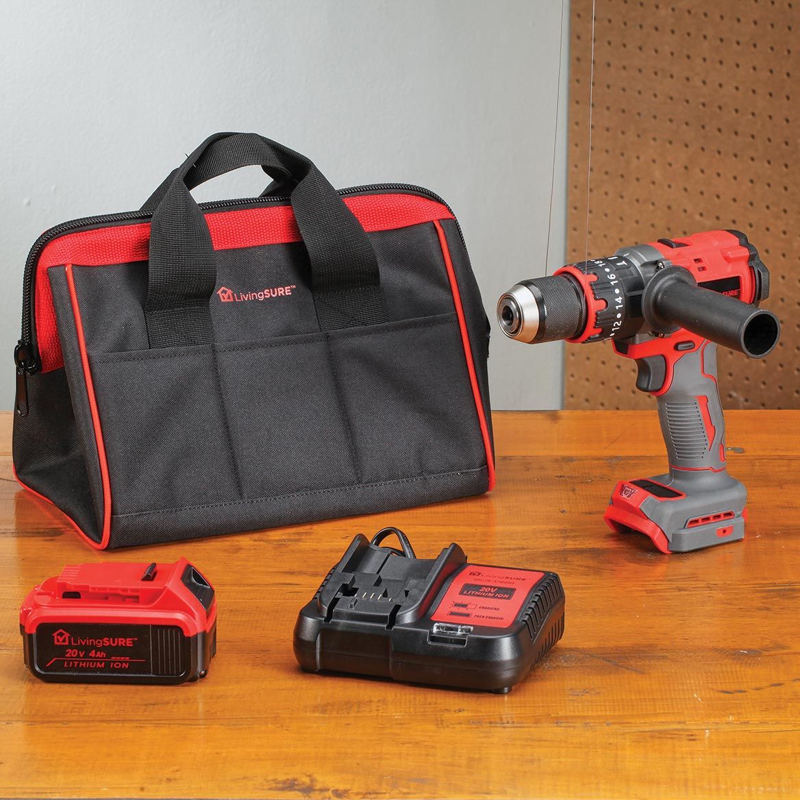 Extreme Cordless Drill, Battery, Charger and Bag Set By LivingSURE™ + '-' + 380215