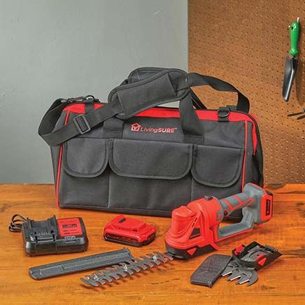 Mini Hedge Trimmer, Battery, Charger and Bag Set By LivingSURE™-380216